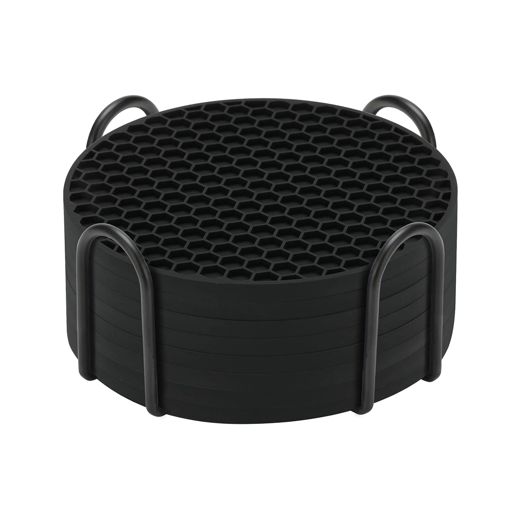 Wine Beer And Liquor - Set sottobicchieri in silicone con supporto