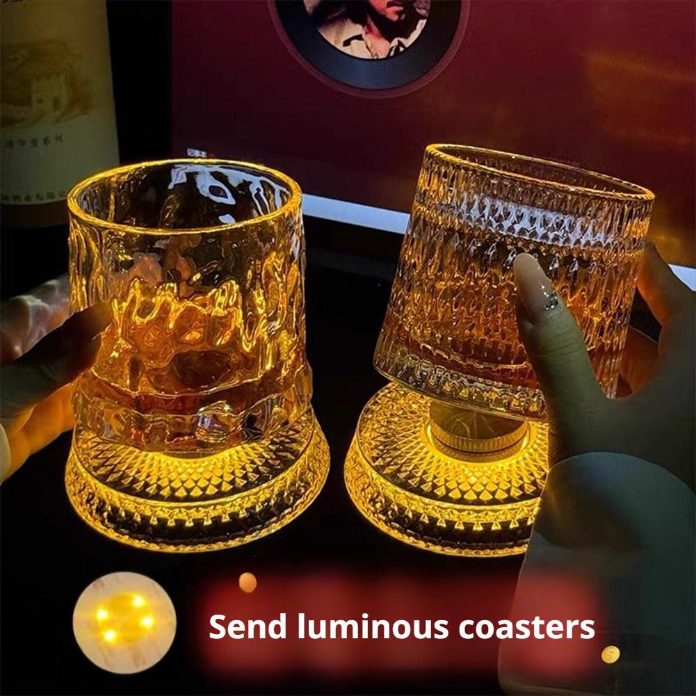 Wine Beer And Liquor - Bicchieri da whisky rotanti con base