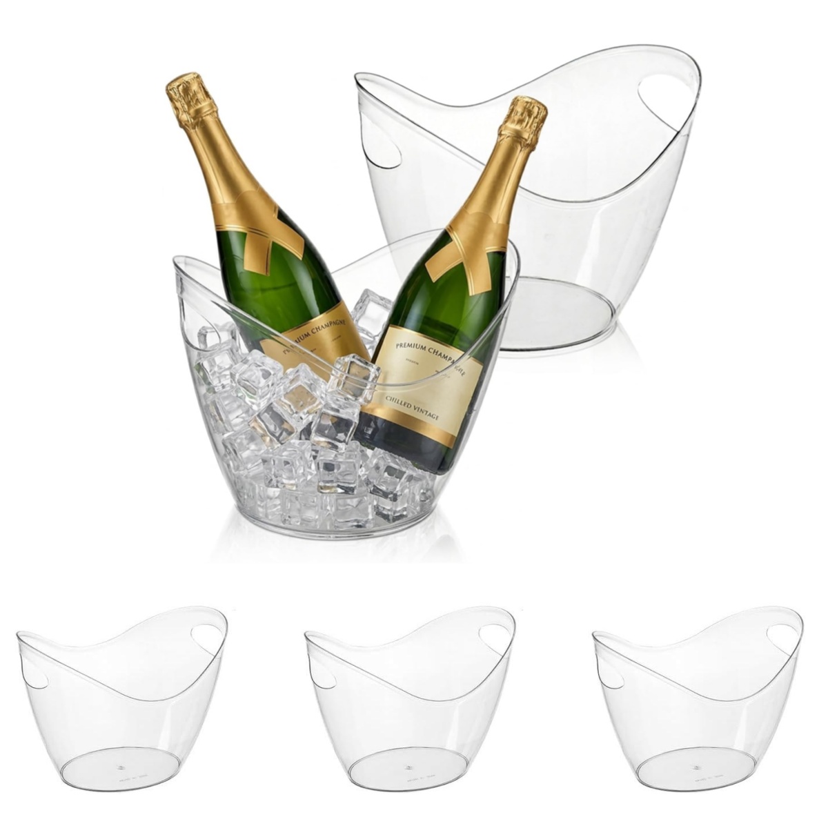 Wine Beer Champagne - Secchiello per Ghiaccio Infrangibile in PET,