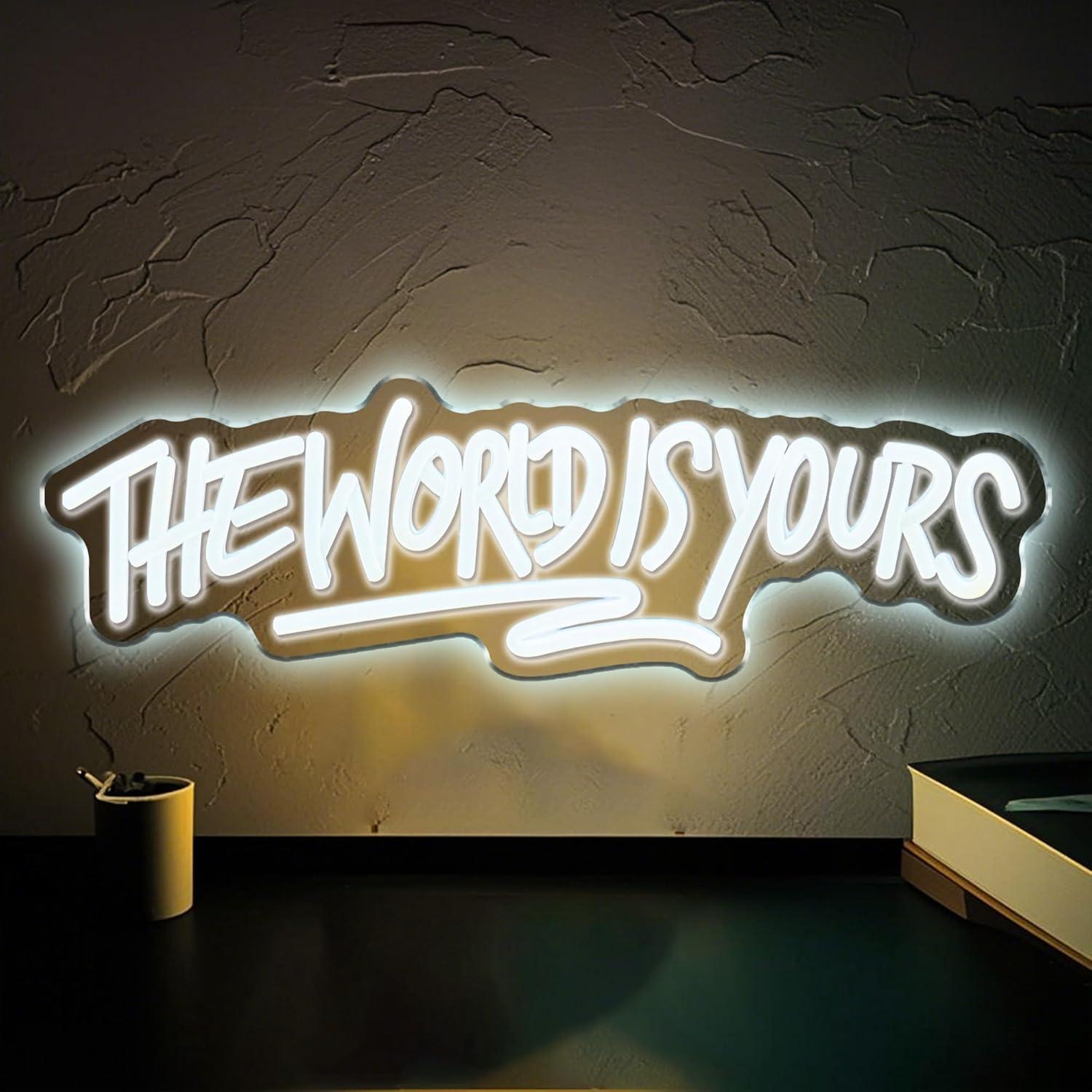 Insegna al neon The World is Y - Beer & Wine Downtown recensione e prezzo