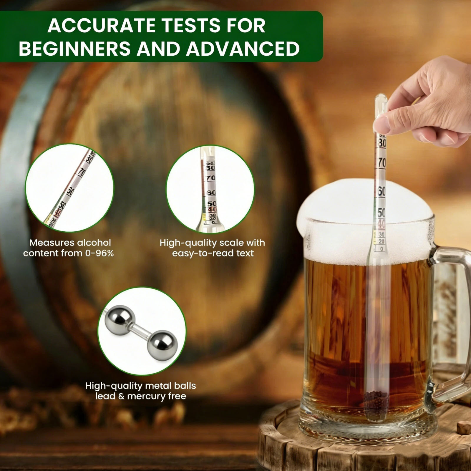 Alcolometro in Vetro 0-96% per - Wine Beer And Mead recensione e prezzo